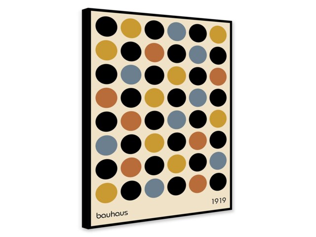 Bauhaus Coloured Circles - Abstract Wall Art Wrapped Frame Canvas Rolled Photo/Poster Print - image 1