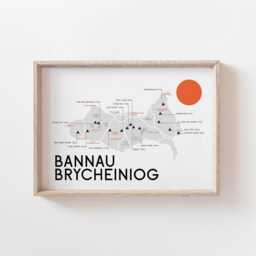 Bannau Brycheiniog Map Print, Pen Y Fan Brecon Beacons Map, Print Cymraeg, Corn Du, Beacons, Welsh Mountains, Cymru, Wales - thumbnail 2