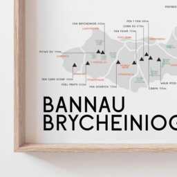 Bannau Brycheiniog Map Print, Pen Y Fan Brecon Beacons Map, Print Cymraeg, Corn Du, Beacons, Welsh Mountains, Cymru, Wales - thumbnail 3