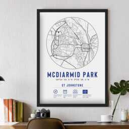 st Johnstone Fc Mcdiarmid Park Minimalist Map Prints & Frames - The Saints F.c. Gift Decor Dad Memorabilia Granddad Uncle Brother Football - thumbnail 2