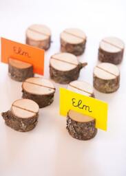 20 Wood Place Card Holders, Table Number Holder, Elm Wedding Table Decor Guest Rustic Wedding Centerpiece - thumbnail 4