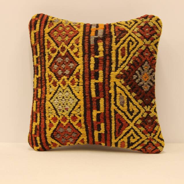 12x12 Turkish Kilim Pillow Cover Handmade Home Living Design Boho Vintage Rustic Throw Pillov Covers Old Cushion 4Of-8 - image 1