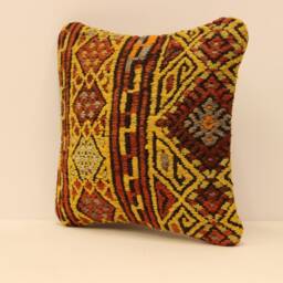 12x12 Turkish Kilim Pillow Cover Handmade Home Living Design Boho Vintage Rustic Throw Pillov Covers Old Cushion 4Of-8 - thumbnail 3