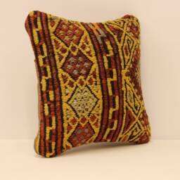 12x12 Turkish Kilim Pillow Cover Handmade Home Living Design Boho Vintage Rustic Throw Pillov Covers Old Cushion 4Of-8 - thumbnail 2