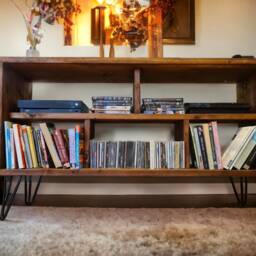 Reclaimed Wood Tv Stand Mid-Century Modern Hairpin Leg Console - thumbnail 3
