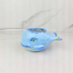 Ceramic Whale Planter, Succulent Pot, Animal Pottery - thumbnail 1