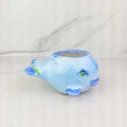 Ceramic Whale Planter, Succulent Pot, Animal Pottery - thumbnail 2