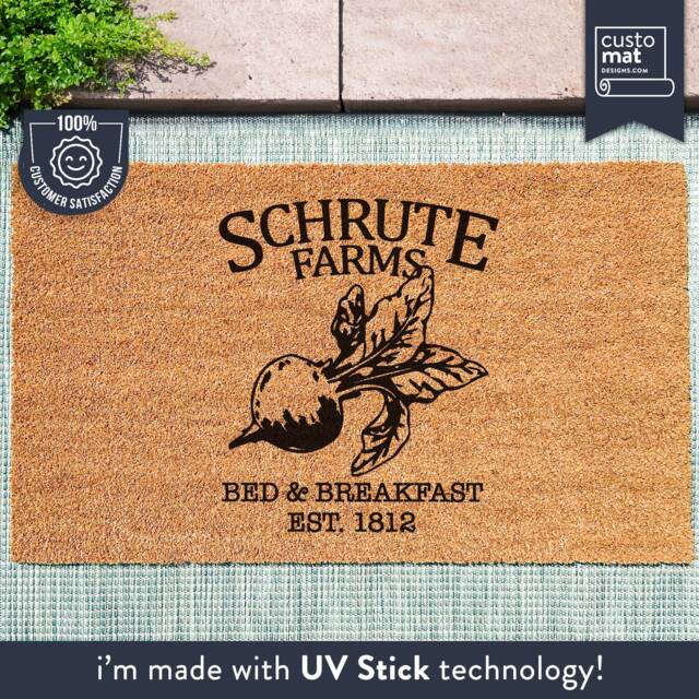 The Office Custom Doormat - Schrute Farms Dwight Welcome Mat Quote Gift Tv Show - image 1