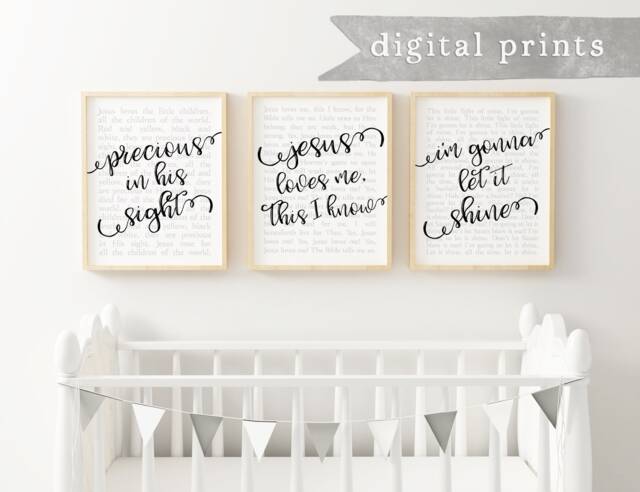 Children's Hymn Prints Nursery Wall Decor - Digital Download