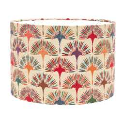 Retro Dandelion Lampshade. Vintage Inspired Multicoloured Floral Tapestry Design. Cylinder Style Shade. 30cm & 40cm Sizes Available - thumbnail 2