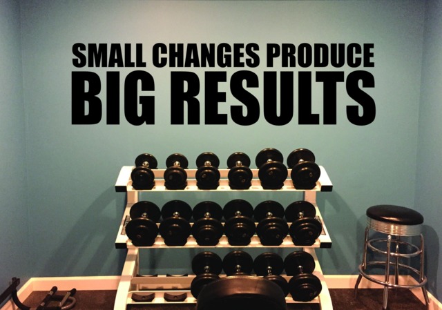 Physical Fitness Sign Wall Decal, Rehab Center Gym Small Changes Produce Big Results - image 1