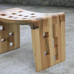 Small Curved Bench With Holes - thumbnail 2