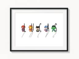 Superhero Bedroom Print, Name Personalised Boys Girls Print - thumbnail 1