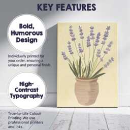 Rustic Lavender Plant in Terracotta Pot Botanical Illustration Canvas Wall Art Print Decor Picture Ready To Hang - thumbnail 2