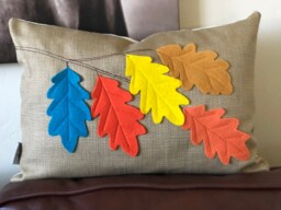 Fall Leaves Applique Pillow Cover - Thanksgiving Home Decor - thumbnail 1