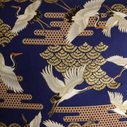 Oriental Crane Cushion Bird Pillow Cover With Metallic Gold Highlights 18x18, Two Colours Available - thumbnail 2
