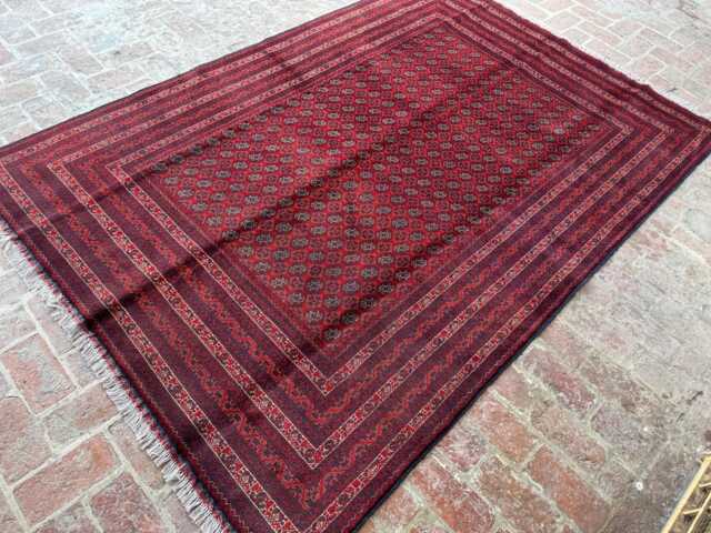 6x9 Afghan Bukhara Wool Rug - Handmade Large Oriental Carpet Oversized Handwoven Area For Living Room, Bedroom Or Dining Room Decor - image 1
