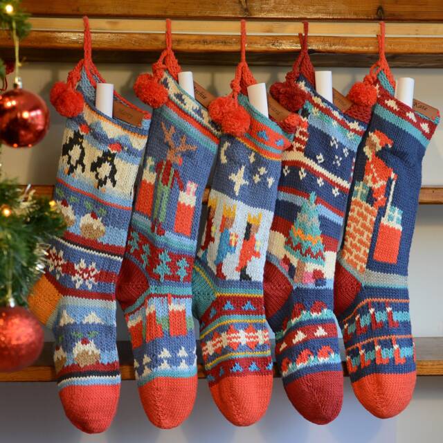 Personalized Traditional Christmas Stockings - Hand Knit - image 1