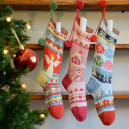 Personalized Traditional Christmas Stockings - Hand Knit - thumbnail 3