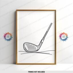Minimalist Golf Prints - Set Of 3 Golfing Posters - Gift For Lover Golfer Wall Art Decor Club Line Drawing Artwork - thumbnail 3