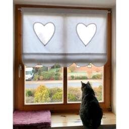 Curtain For The Kitchen Hearts Tunnel White Curtains With Valances Made To Measure Curtain in Shabby Chic Country Style Does Not Shrink After Washing - thumbnail 3