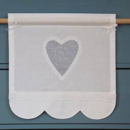 Curtain For The Kitchen Hearts Tunnel White Curtains With Valances Made To Measure Curtain in Shabby Chic Country Style Does Not Shrink After Washing - thumbnail 2