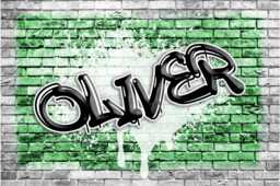 Large Small Gloss Wall Sticker Decal Personalised Any Bespoke Name Tag Graffiti Effect Brick Great Gift Present Decoration Kids Room - thumbnail 1