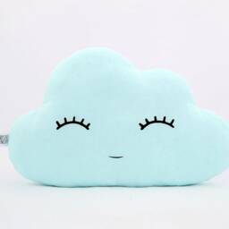 Minty Blue Cloud Pillow For Nursery Decor, Baby Cushion Shower Gift Newborn Boy Girl Gender Neutral Throw Kids Bed Children Teepee Sky - thumbnail 2