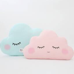 Minty Blue Cloud Pillow For Nursery Decor, Baby Cushion Shower Gift Newborn Boy Girl Gender Neutral Throw Kids Bed Children Teepee Sky - thumbnail 3