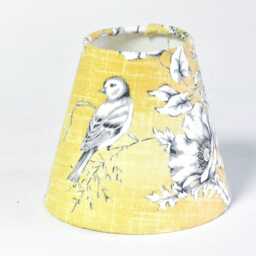 Buttercup Yellow Toile Candle Clip Lampshade French Chandelier Shade/Wall Light Cotton Fabric