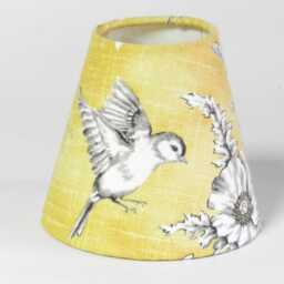 Buttercup Yellow Toile Candle Clip Lampshade French Chandelier Shade/Wall Light Cotton Fabric - thumbnail 2
