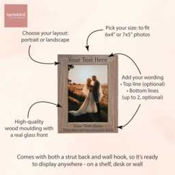 Picture Frame, Photo Personalised Gift, Custom Wall Hanging Or Tabletop, 6x4 7x5 - thumbnail 3