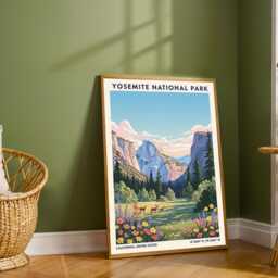 Yosemite National Park, California Travel Poster - Usa American Nature Art Print - thumbnail 2