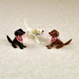 Labrador Puppy Handmade Copper Sculpture Miniature Collectible Figurine - thumbnail 2