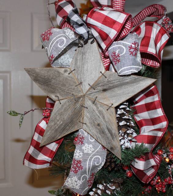 Rustic Star Tree Topper-Primitive Star-Christmas Star-Modern Country Star-Barn Star-Farmhouse Decor-Decor For Tree, Garland, Swags & Wreaths - image 1