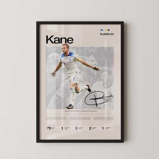Harry Kane England Poster, Football Stats Wall Art, Soccer Print, World Cup Golden Boot Gift, Sports Decor - image 1