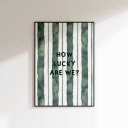 How Lucky Are We Pink Print - Poster Couples Bedroom Uplifting Wall Art Kitchen Prints Valentines - thumbnail 3