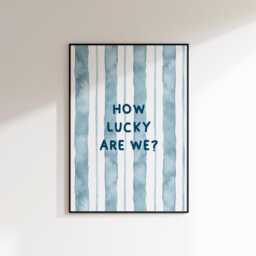 How Lucky Are We Pink Print - Poster Couples Bedroom Uplifting Wall Art Kitchen Prints Valentines - thumbnail 2