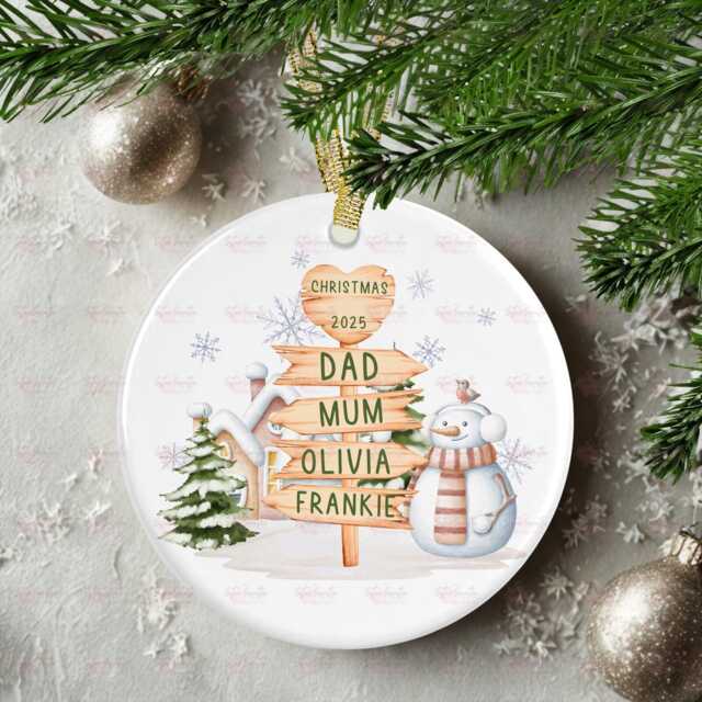 Personalised Christmas Decoration - Family Gift Custom Bauble Stocking Filler Eve Box - image 1