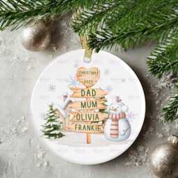 Personalised Christmas Decoration - Family Gift Custom Bauble Stocking Filler Eve Box - thumbnail 1