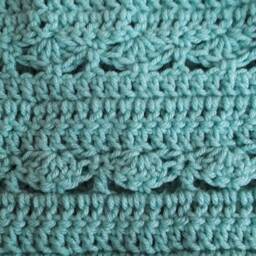 Crochet Baby Blanke, Teal & Antique White, Custom Blanket, Shell Blanket - thumbnail 3