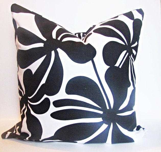 "Black Pillow Cover. Cushion.black Floralpillow. Floral Pillow.16"", 17"", 18"", 20"" 24"" 26" - image 1
