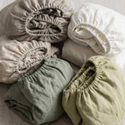 Linen Fitted Sheet, Natural Bedding, Deep Pocket Bed Sheets Queen, King, Full, Double