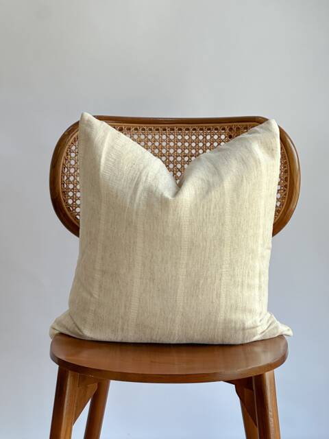 Vintage Hmong Hemp Pillow Striped Lumbar Throw, Bohemian Decor - image 1