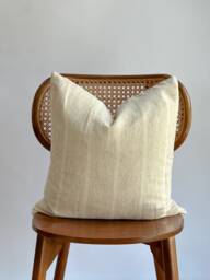 Vintage Hmong Hemp Pillow Striped Lumbar Throw, Bohemian Decor - thumbnail 1
