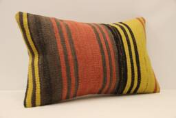 Vintage Turkish Kilim Pillow Throw Pillow Accent Sofa Lumbar Covers 12X20 in - 30 X 50 cm 4Oef-589 - thumbnail 1