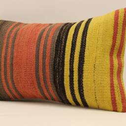 Vintage Turkish Kilim Pillow Throw Pillow Accent Sofa Lumbar Covers 12X20 in - 30 X 50 cm 4Oef-589 - thumbnail 3