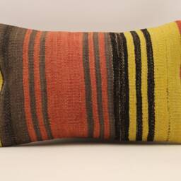 Vintage Turkish Kilim Pillow Throw Pillow Accent Sofa Lumbar Covers 12X20 in - 30 X 50 cm 4Oef-589 - thumbnail 2