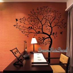 Tree Wall Decal With Birds, Nursery Nature Sticker For Baby Room Decoration - thumbnail 2