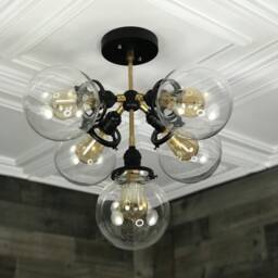 Abeille Modern 5 Light 6In Globe Mid Century Semi Flush - thumbnail 4